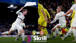 All The Angles as Patrick Bamford scores last gasp equaliser on return  Leeds United 22 Brentford [upl. by Lever145]