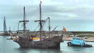 GALLEON ANDALUCIAs arrival into Port Canaveral on 4302013 [upl. by Connelley]