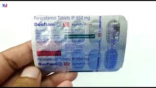 Duoflam p 650 Tablet  paracetamol tablet ip 650 mg uses  Duoflam P 650 mg Tablet Uses Dosage Hindi [upl. by Gabe]