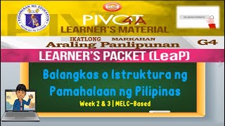 ARALING PANLIPUNAN 4  BALANGKAS O ISTRAKTURA NG PAMAHALAAN NG PILIPINAS  WEEK 2 amp 3  QUARTER 3 [upl. by Lot]