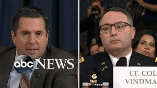 Vindman corrects Nunes ‘Ranking member it’s Lieutenant Colonel Vindman please’  ABC News [upl. by Nealon]