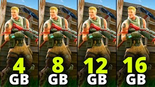 Fortnite  4gb vs 8gb vs 12gb vs 16gb  Ram Test [upl. by Lacie]