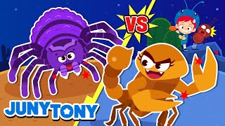 Scorpion vs Tarantula  VS Series  Animal Songs for Kids  Kids Songs  JunyTony [upl. by Zaller134]