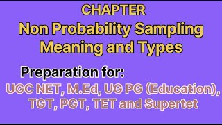 Non Probability Sampling II Types of Non Probability Sampling Like Share and Subscribe [upl. by Asusej]