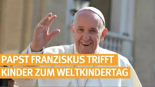 Treffen von Papst Franziskus mit Kindern anlässlich des Weltkindertages zeitversetzt  25052024 [upl. by Anifares]