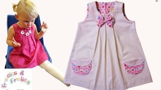 Ho to sew a simple Girls Dress  Sewing Tutorial  Sewing Pattern Lily  Frocks amp Frolics [upl. by Sholeen197]