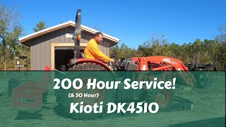 Kioti DK4510 200 Hour Service  Going over the 50 amp 200 hour service for Kioti Tractors [upl. by Bergwall373]