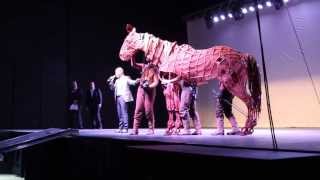 War Horse fullsize horse puppet stage show demonstration in Salt Lake City [upl. by Marilyn]