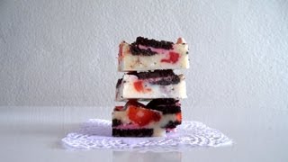 Strawberry Oreo White Chocolate Fridge Cake [upl. by Nylarad320]