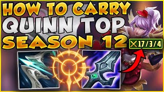 HOW TO 1V9 CARRY WITH QUINN TOP IN SEASON 12 ABSOLUTE MASSACRE  League of Legends [upl. by Atsocal]