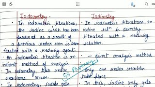 Difference between Iodometry and Iodimetry  Redox Titrations bpharmacynotes sem1 [upl. by Leahcimaj352]