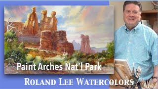 The Three Gossips at Bryce Canyon National Park Roland Lee Watercolor Painting Step by Step [upl. by Idola]