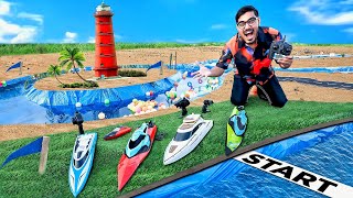 RC Boat Race Challenge on Mini Water Canal🔥 कौनसी नाव जीतेगी रेस Looser Will Get Mud Bath [upl. by Lamont28]