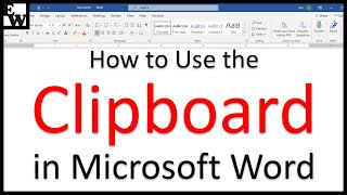 How to Use the Clipboard in Microsoft Word [upl. by Alithea]