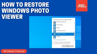 How to get Windows Photo Viewer back in Windows 10 [upl. by Neenwahs]