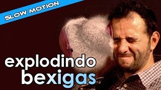 Explodindo bexigas em câmera lenta  série em slow motion [upl. by Eltsyrc]