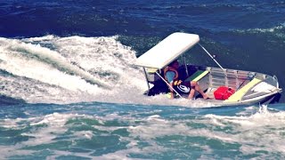 Granddad Surfing His Tinnie amp Doing Aerial Over Wave [upl. by Rimhsak]