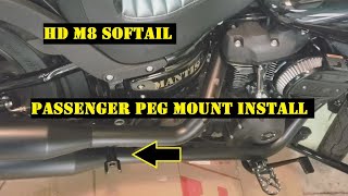 Passenger Peg Mount Install  HD M8 Softail [upl. by Giamo790]