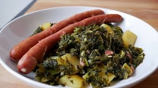 Grünkohl mit Mettwürstchen Rezept  Kale Stew with quotMettwurstquot Sausages Recipe  ENG SUBS [upl. by Benedicto]