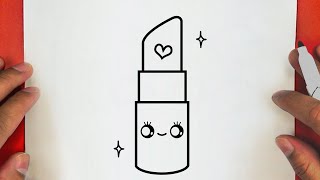 HOW TO DRAW A CUTE LIPSTICK LOVE STEP BY STEP DRAW Cute things [upl. by Nwahsiek]