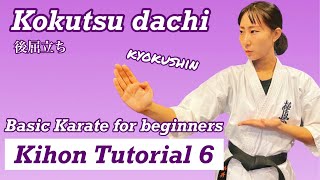 Kihon Tutorial 6 Kokutsu dachi  Basic Karate for beginners 基本 空手 後屈立ち [upl. by Alesig]