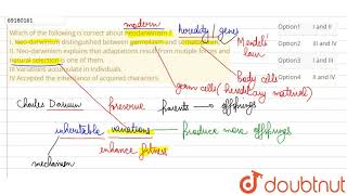 Which of the following is correct about neodarwinism [upl. by Wylde]