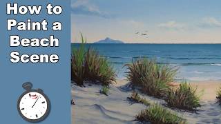 How to Paint Sea Beach in Acrylic Time Lapse [upl. by Ahsitel559]