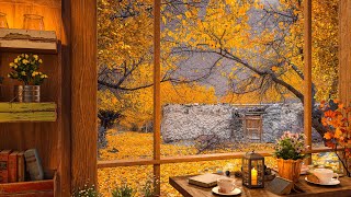 Golden Autumn Jazz Music 🍂 Refined Instrumentals in a Cozy Café Setting for Intellectual Relaxation [upl. by Furiya]