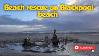 Digger rescue on Blackpool Beach 4th September [upl. by Anelrihs18]