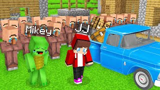 Mikey and JJ Left the Village Forever in Minecraft Maizen [upl. by Niran]