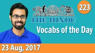 ✅ Daily The Hindu Vocabulary 23 Aug 2017  Learn 10 New Words with Tricks  Day223 [upl. by Lorain]