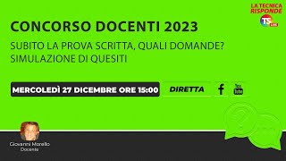 Concorso docenti 2023 subito la prova scritta quali domande Simulazione di quesiti [upl. by Maddis]