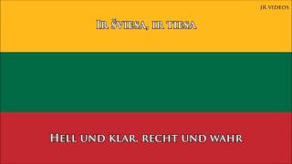 Nationalhymne von Litauen LTDE Text  Anthem of Lithuania [upl. by Shawna]