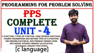 complete unit 4  functions in c  c language  pps  programming for problem solving  btech [upl. by Stutman886]