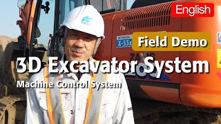 TOPCON Machine Control System Excavator Field Demo English [upl. by Varipapa]