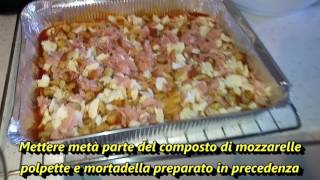 Pasta al forno SPECIALE polpette mortadella e mozzarella  ricetta Pugliese [upl. by Jillie]