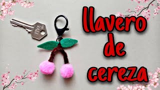 COMO HACER LLAVERO FACIL  CEREZA  CON POMPONES [upl. by Eniamej]