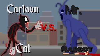 Cartoon Cat vs Mr Mascot animated battle at least whatll ever exist of it [upl. by Eronaele]