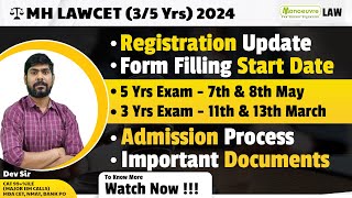 MH LAWCET 35 Yrs 2024  Registration Update  Form Filling  Admission Process  Documents [upl. by Jacobs816]