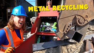 Handyman Hal learns about Metal Recycling  Equipment for kids [upl. by Notselrahc354]