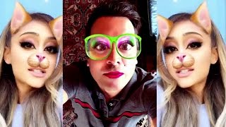 Ariana Grande Duets With Jimmy Fallon Using HILARIOUS Snapchat Filters [upl. by Aipmylo513]