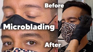 Mens Microblading  See The Process [upl. by Uyr]