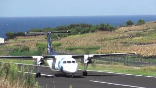 Dash 8 Q200 Landing on Corvo island [upl. by Alleunam]