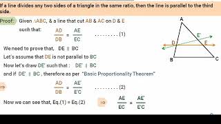 Converse Of BPT🔥converse of bpt theorem class 10 proof  Class x Chapter triangle triangle [upl. by Atniuq860]