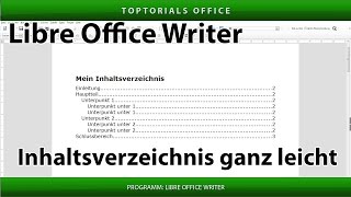 Inhaltsverzeichnis erstellen ganz einfach Libre Office Writer [upl. by Sivla]