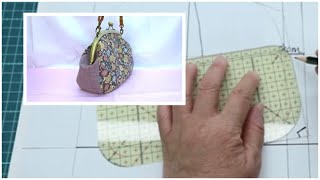 がま口型紙作り方 How to make pattern paper マチ付き型紙作り方 少し底広型 [upl. by Nrek]