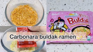 ASMR Ramen Review  Samyang Carbonara Spicy Ramen  NEW creamy fire noodles ✨ [upl. by Edahsalof793]