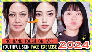 2024 BEST YOUTHFUL SKIN FACE EXERCISE No Hand touch on face  Skin tighten Wrinkles free [upl. by Ahsirat]