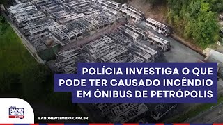 Dezenas de ônibus pegam fogo em garagem de empresas que operam em Petrópolis [upl. by Naillimixam]