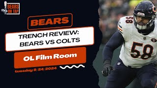 Chicago Bears Offensive Line Film Room  Bears vs Colts  Chicago Bears Podcast [upl. by Rratsal]